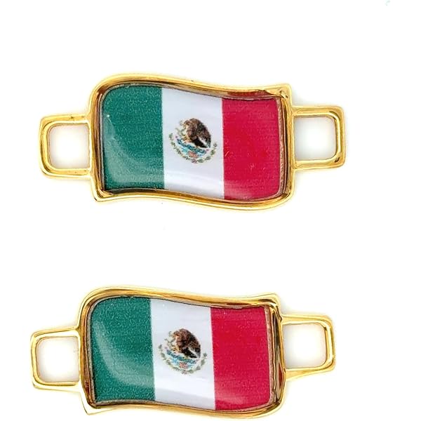 Amazon.com: BrooklynMaker 2 Mexican Flag Charm Shoe Lace Holder